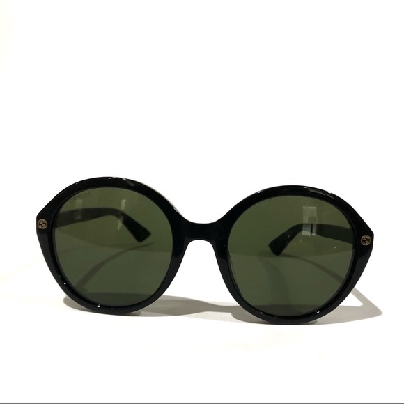 New & Authentic Gucci Round Oversized Lens Black GG023S Sunglasses main image 4